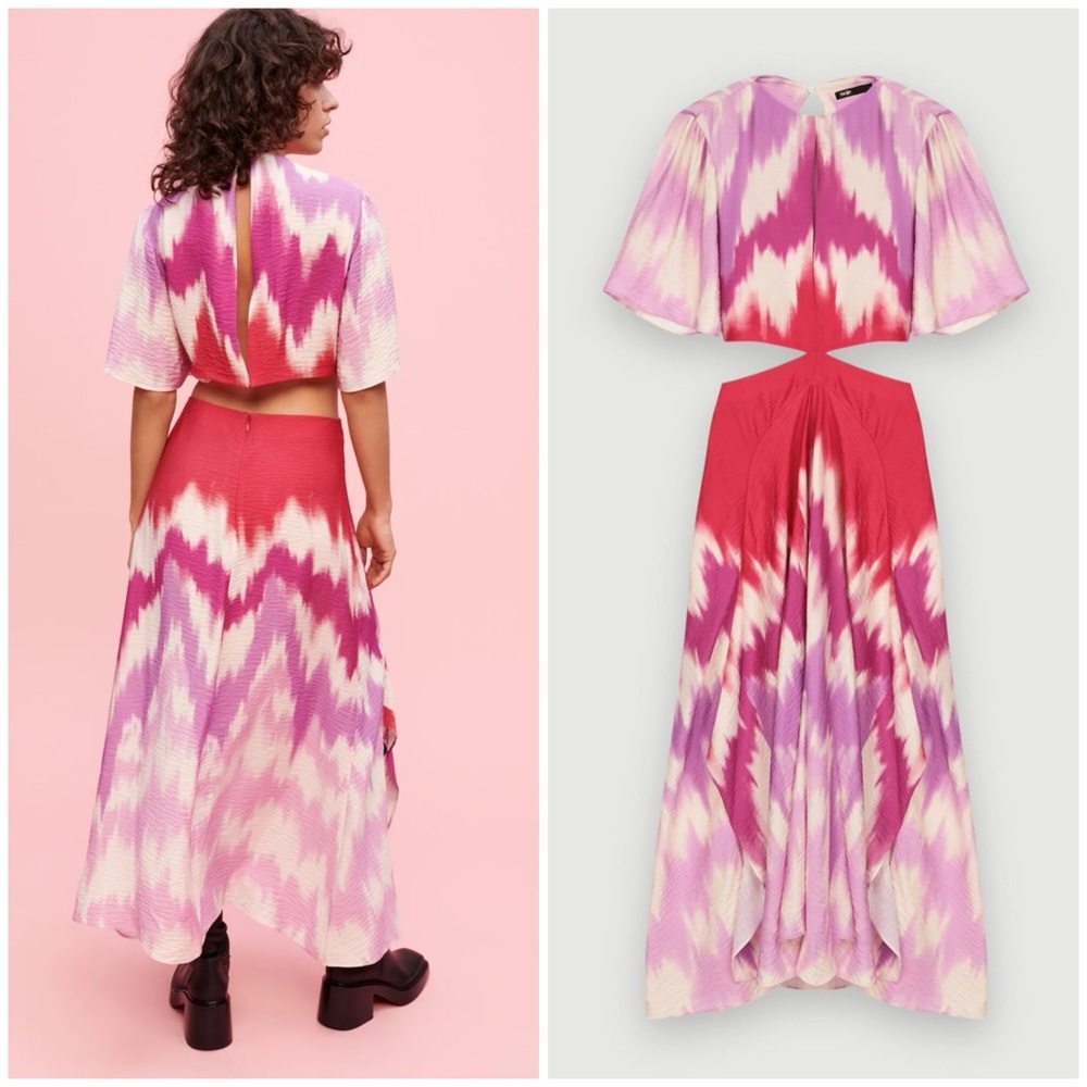 MAJE ~ Ritiela Tie-Dye Print Woven Maxi Dress